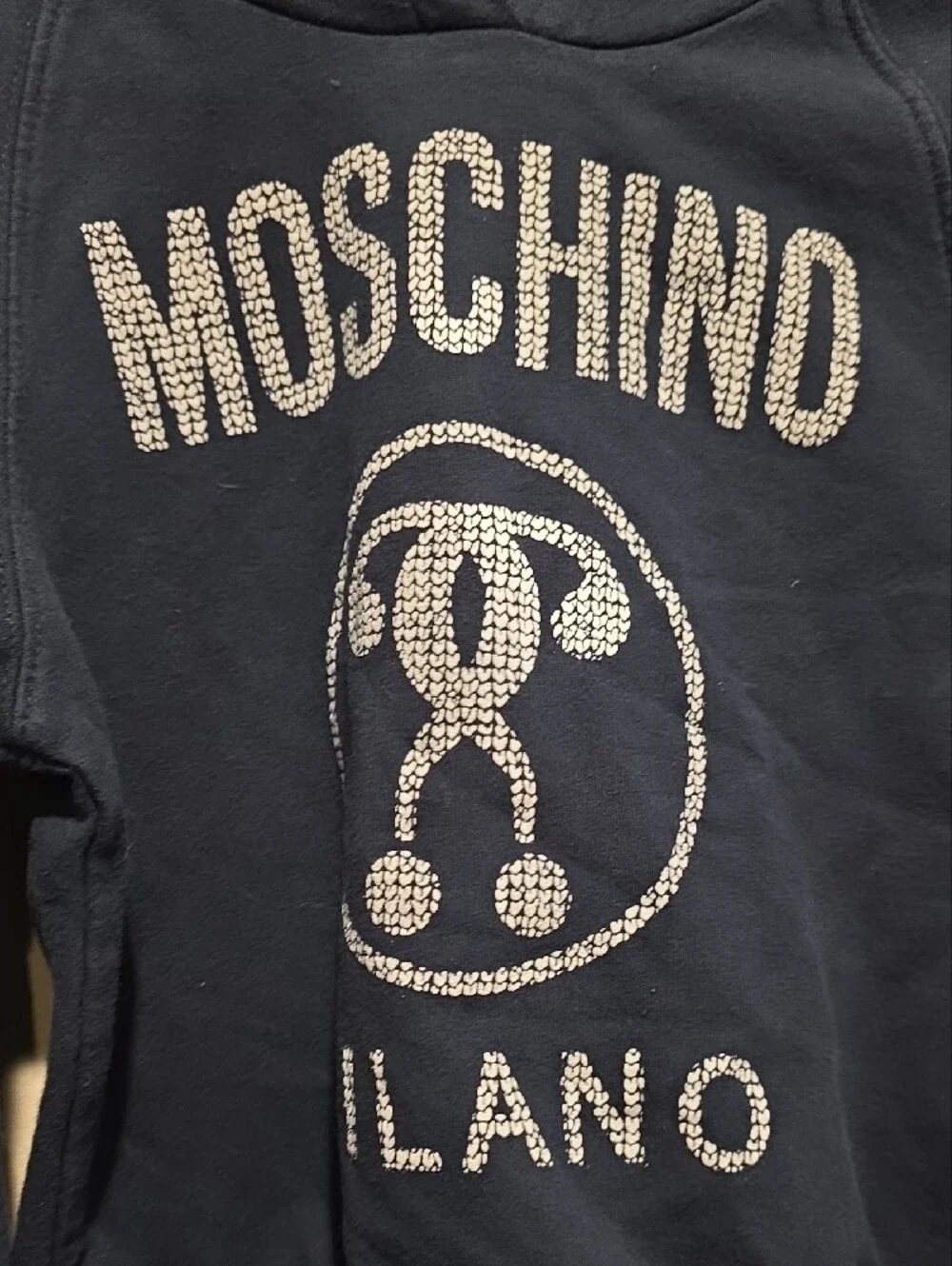Moschino Kids Navy Logo Hoodie - Milano Sweatshirt 2017 Jeremy Scott Size 4